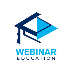 Fototapeta na wymiar Vector logo of online webinar and education