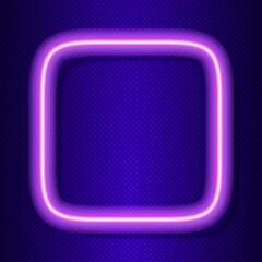 Neon square frame vector on transparent background. Glowing frame. for shop, banner, promotion, cafe, restaurant, poster party. Bright signboard. 10 eps