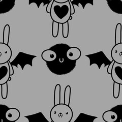 Halloween rabbit vampire seamless cartoon pattern for wrapping and clothes print and kids and fabrics
