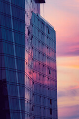 modern office building at sunset
