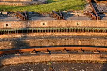 Drehscheibe, Siegmundsherberg, Schiene, Gleis, Auflagerung, Drehpunkt, Drehscheibenbrücke,...