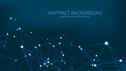 Fototapeta premium Distribution of data. Network visualization, internet communication. Technological background. Vector illustration.