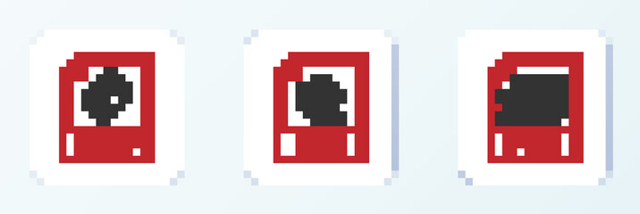 Set line PNG file document, MSG and AVI icon. Vector