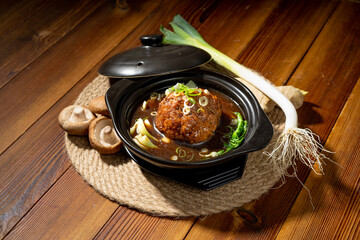 Special Chinese food marinated lion head