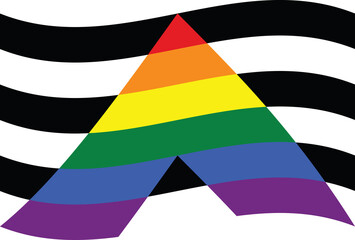 Waved Straight Ally flag