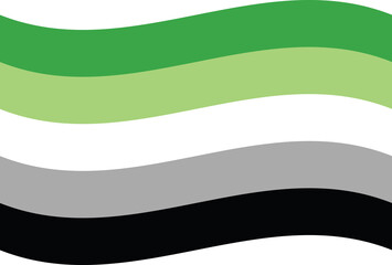 Waved Aromantic Pride Flag