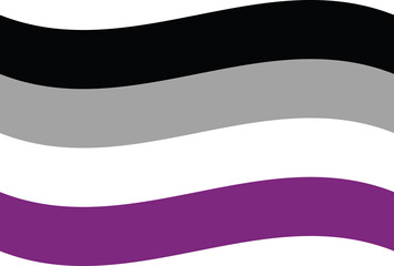 Obraz premium Waved Asexual Pride Flag