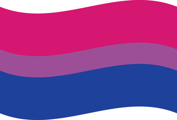 Waved Bisexual Pride Flag - obrazy, fototapety, plakaty