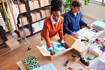 Diverse logistic managers working in office