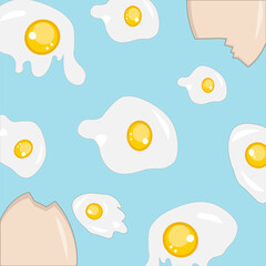 Doodle eggs  on vector illustration 