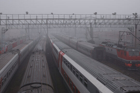 Train station at work.