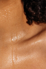 Obraz premium Trickles of sweat on neck