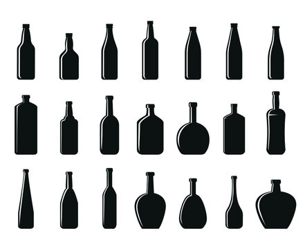 set of vector bottles icon