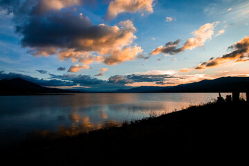 beautiful sunset on a lake