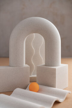 3D Printed Geometric Objects With Small Orange Ball