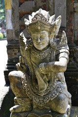 Deva Temple Guardian Statue Portrait, Tirta Empul, Bali