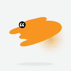 colored brush that is painted as a text box with halftone. Isolated on white background. orange color.