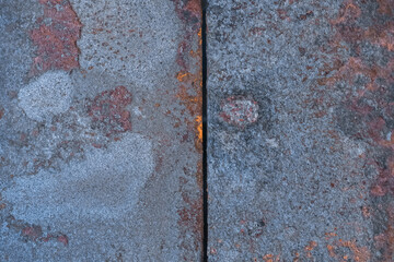 Old Rusty Obsolete Metal Texture Cut Steel Line Strip Sawn Background