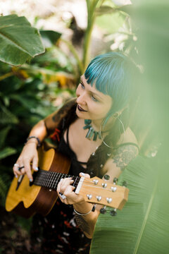 Blue haired girl