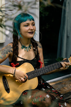 Blue haired girl