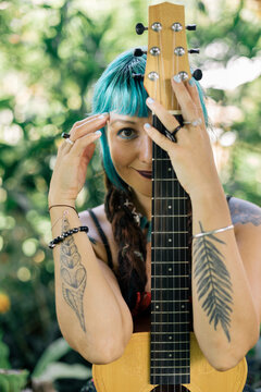 Blue haired girl