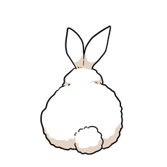 Illustration design of a simple rabbit ass