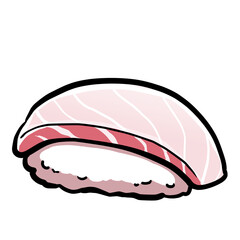 Obraz premium Simple sea bream sushi illustration design
