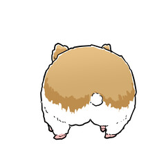 Simple hamster ass illustration design