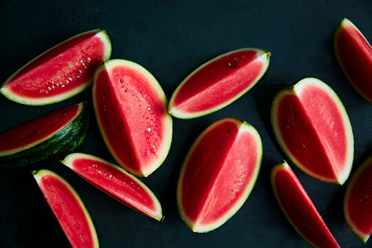 Watermelon Slices Horizontal Shot