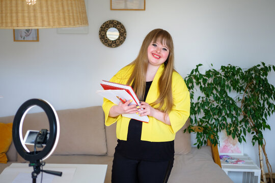 business portrait : business down syndrome woman portrait