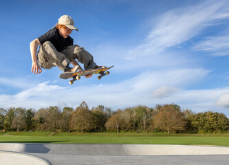 Young boy on a skateboard