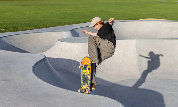Young boy on a skateboard