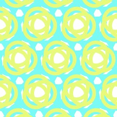 Aqua Blue and Lime Green Fun Seamless Pattern Background