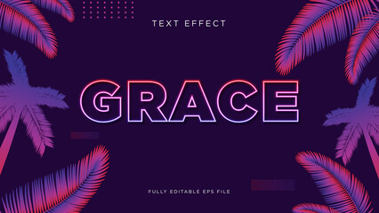 Fototapeta na wymiar Editable Neon Text Effect Font Type