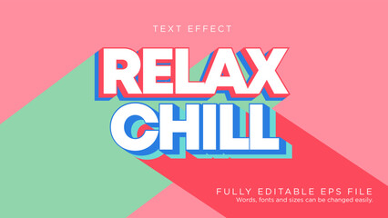 Fototapeta na wymiar Chill and Relax Logo Text Effect Font Type