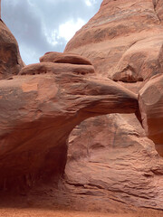 Photo of Sand Dune Arch in the Sand Dune Arch Trail in Arches National Park located in Moab, Utah, United States USA.