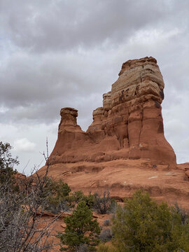Photo taken from the Broken Arch Trail near Sand Dune Arch trailhead in Arches National Park located in Moab, Utah, United States USA.