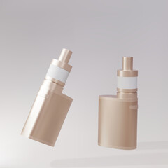 3d golden vaping device.  Vector illustration.