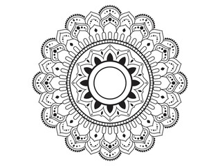 Circle pattern in the form of mandala for Henna, Mehndi, tattoos, decorative ornaments in ethnic oriental style, coloring book pages.