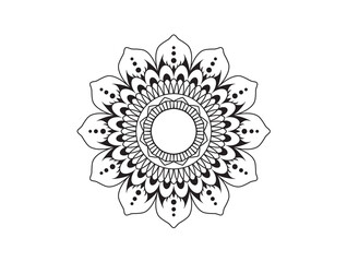 Obraz na płótnie Canvas Circle pattern in the form of mandala for Henna; Mehndi; tattoos; decorative ornaments in ethnic oriental style; coloring book pages.