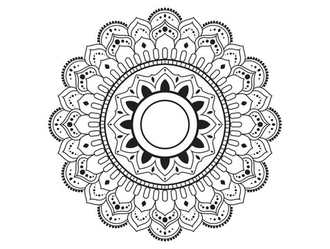 recommend clip art: Circle pattern in the form of mandala for Henna, Mehndi, tattoos, decorative ornaments in ethnic oriental style, coloring book pages.