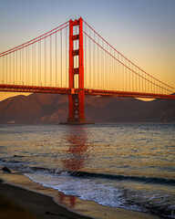 golden gate bridge at sunrise