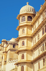 Fototapeta na wymiar Architecture detail of the City Palace, Udaipur, Rajasthan, India