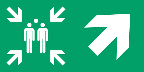 ISO 7010 E007/A45 Evacuation assembly point