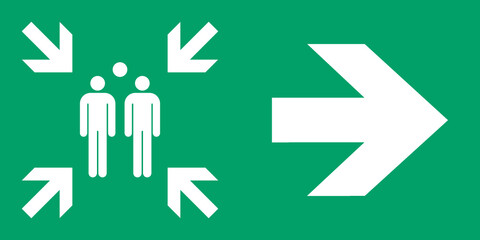 ISO 7010 E007/A90 Evacuation assembly point