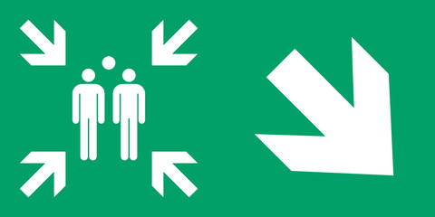 ISO 7010 E007/A135 Evacuation assembly point
