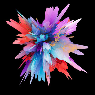 Bursting abstract shape