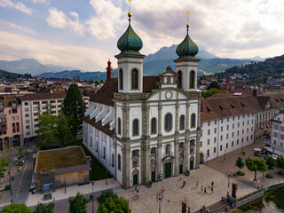Obraz premium Jesuit Church St Francis in the city of Lucerne in Switzerland