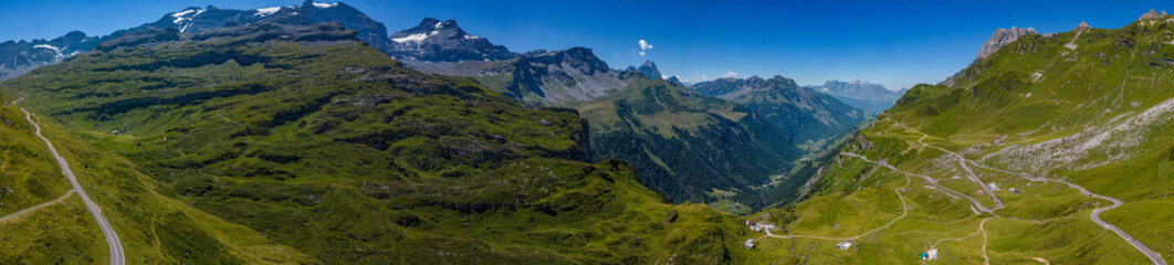 Wonderful Klausenpass in the high mountains of Switzerland