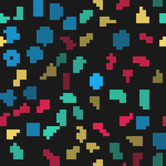 Set line Washing dishes, Salt and pepper, Frying pan and Kitchen ladle on seamless pattern. Vector